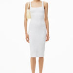 CAMI DRESS IN TEXTURED JACQUARD JERSEY
