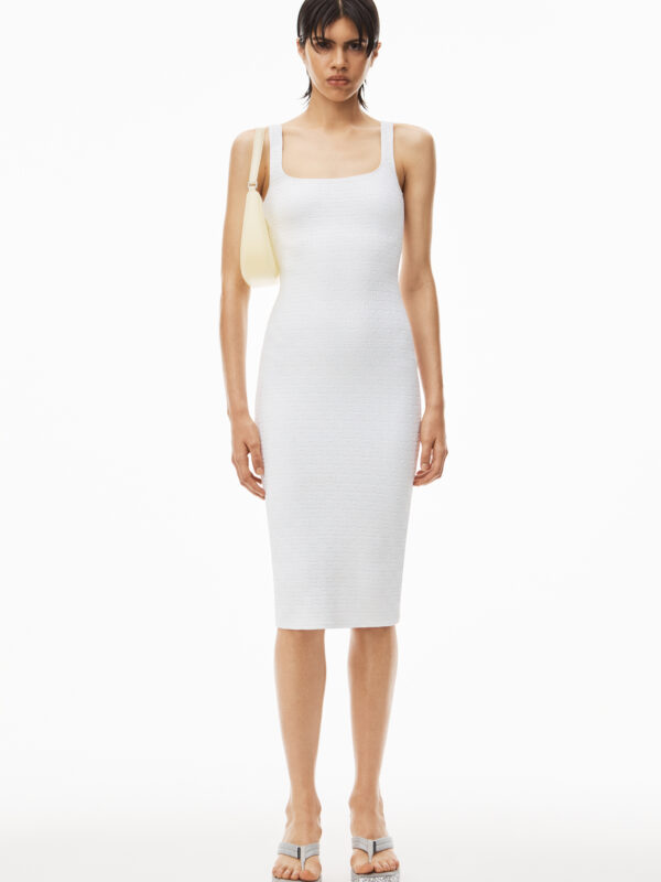 CAMI DRESS IN TEXTURED JACQUARD JERSEY