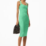 CAMI DRESS IN TEXTURED JACQUARD JERSEY