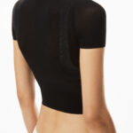LOGO MESH TEE IN COMPACT NYLON