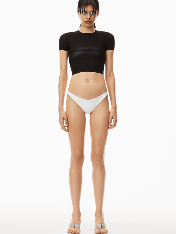 LOGO MESH TEE IN COMPACT NYLON