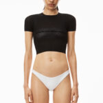 LOGO MESH TEE IN COMPACT NYLON