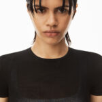 LOGO MESH TEE IN COMPACT NYLON