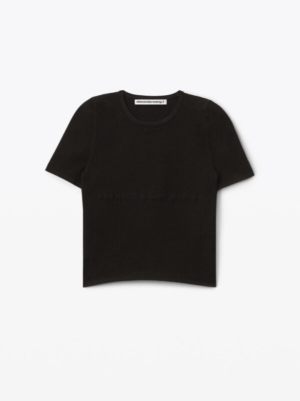 LOGO MESH TEE IN COMPACT NYLON