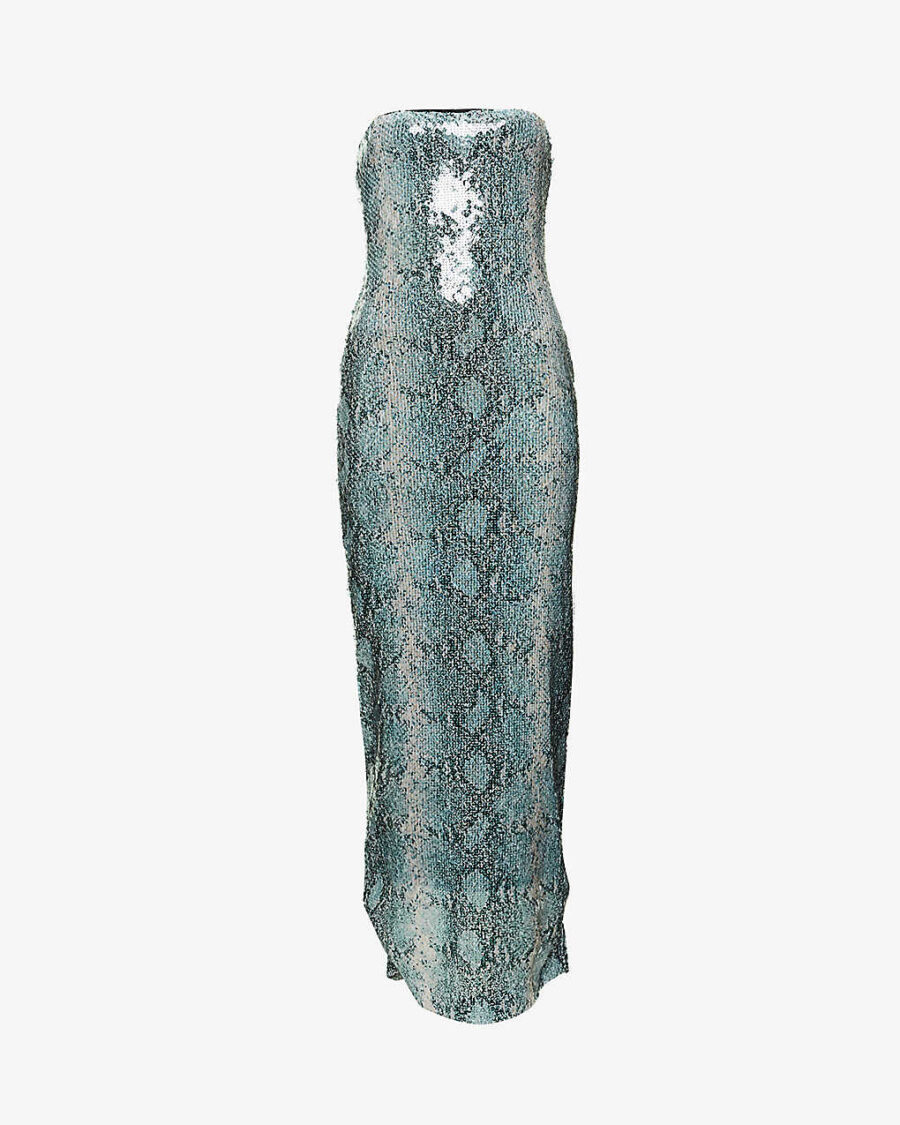 STRAPLESS SEQUIN DRESS
