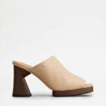 PLATFORM LEATHER 85 MULES