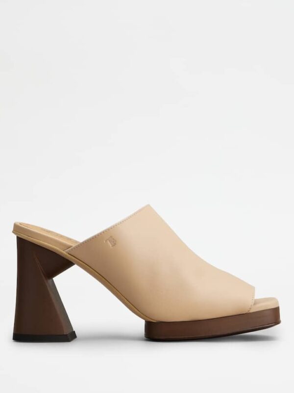 PLATFORM LEATHER 85 MULES