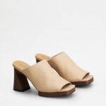 PLATFORM LEATHER 85 MULES