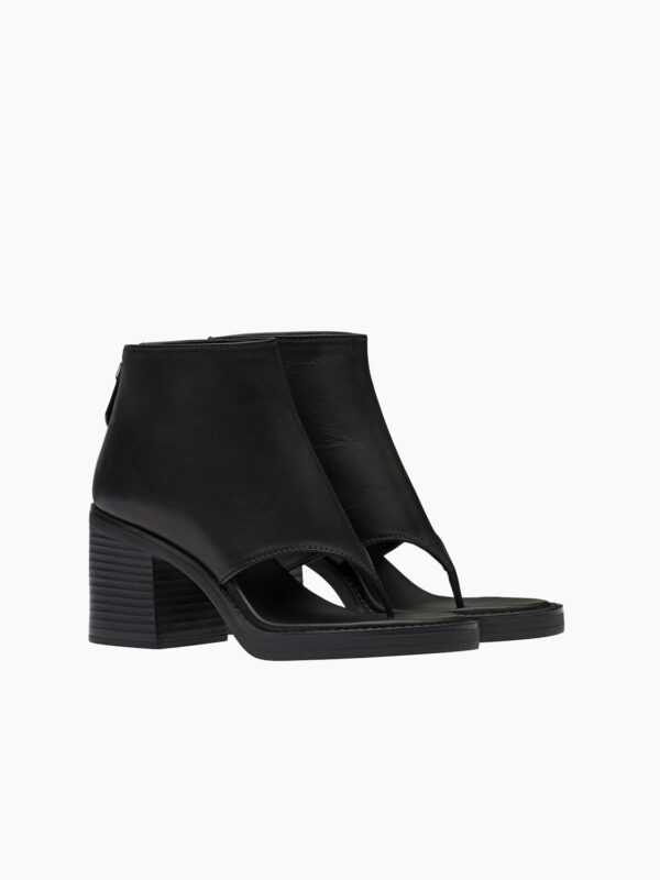 LEATHER THONG RUNWAY BOOTIES