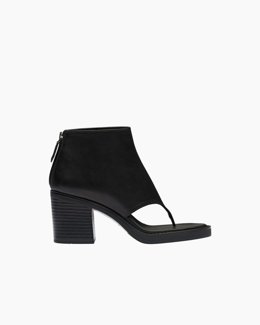 LEATHER THONG RUNWAY BOOTIES