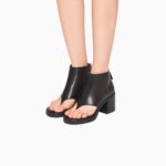 LEATHER THONG RUNWAY BOOTIES