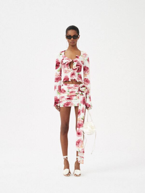 FLOWER SASH MINI SKIRT