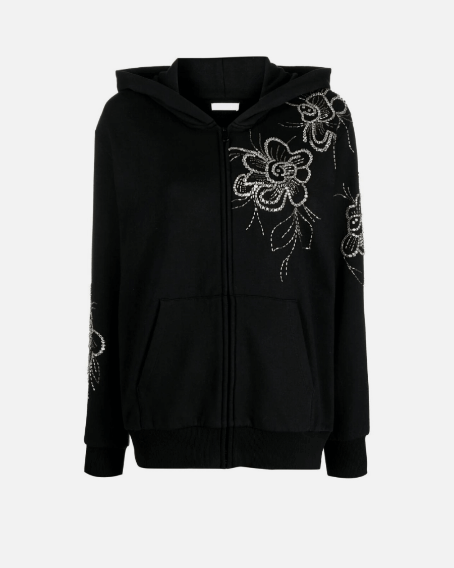 EMBELLISHED ZIPPED HOODIE