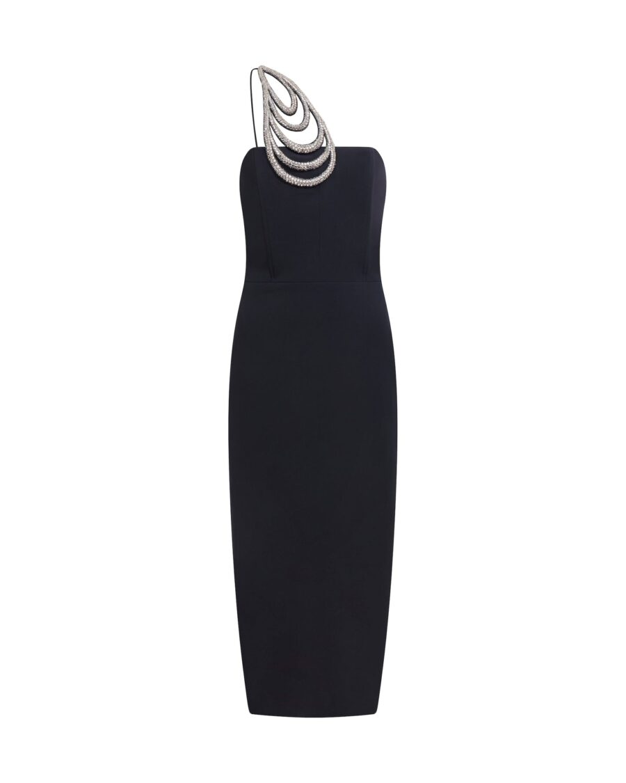 CRYSTAL OYSTER SHELL MIDI DRESS