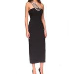 CRYSTAL OYSTER SHELL MIDI DRESS