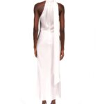 CRYSTAL STARFISH HALTER AND FLOUNCE MIDI DRESS