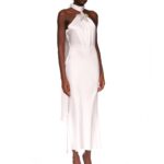 CRYSTAL STARFISH HALTER AND FLOUNCE MIDI DRESS
