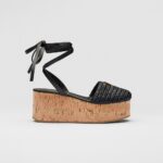 CROCHET WEDGE SANDALS