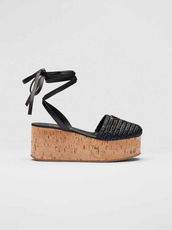 CROCHET WEDGE SANDALS