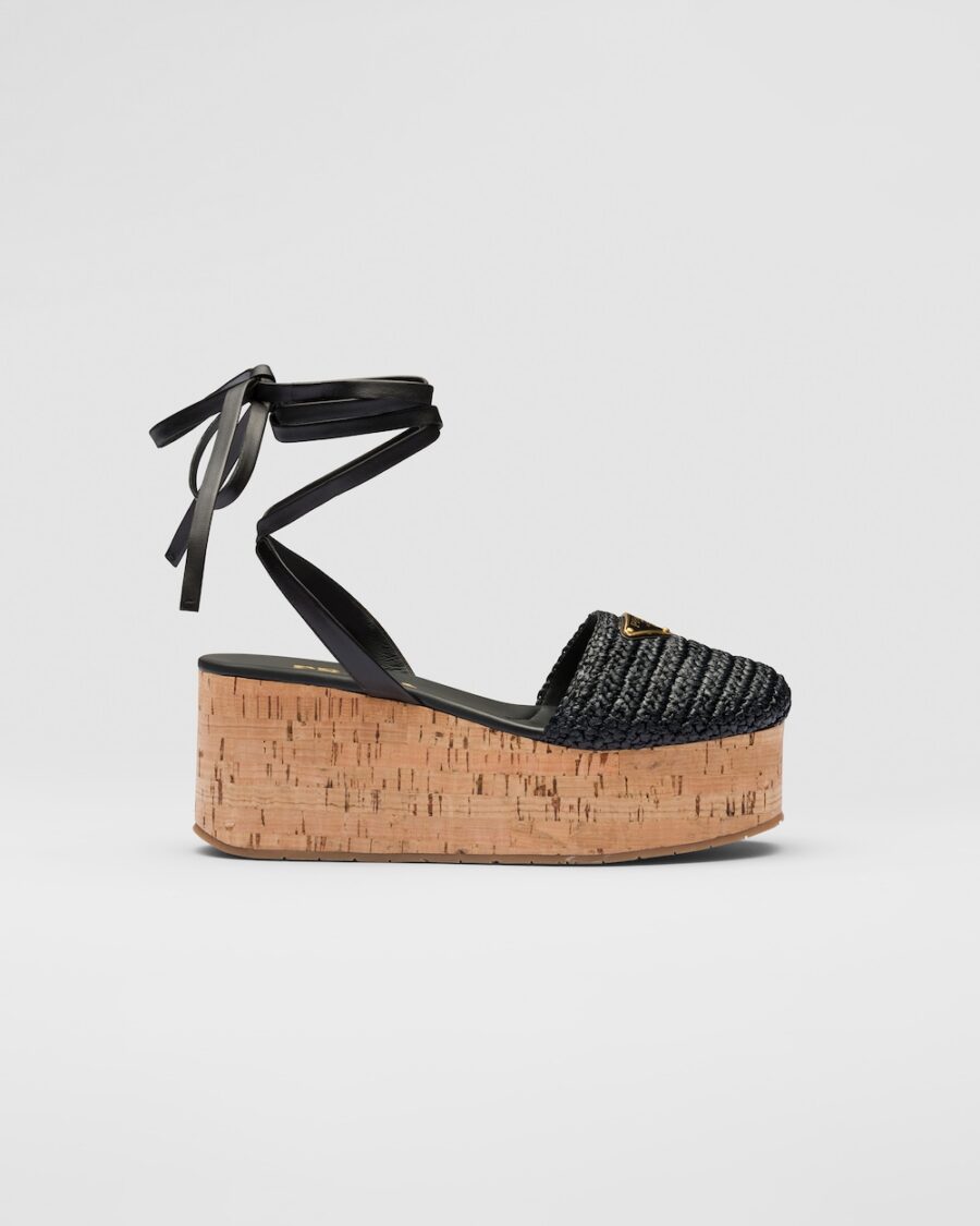 CROCHET WEDGE SANDALS