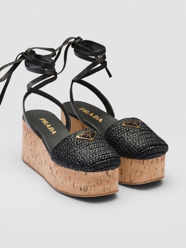 CROCHET WEDGE SANDALS