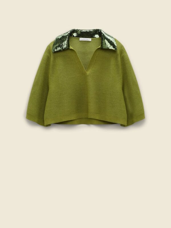 ESSENTIAL SEQUIN KNITTED POLO