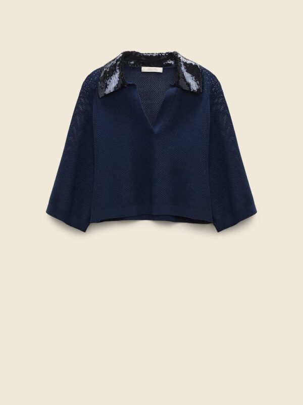 ESSENTIAL SEQUIN KNITTED POLO