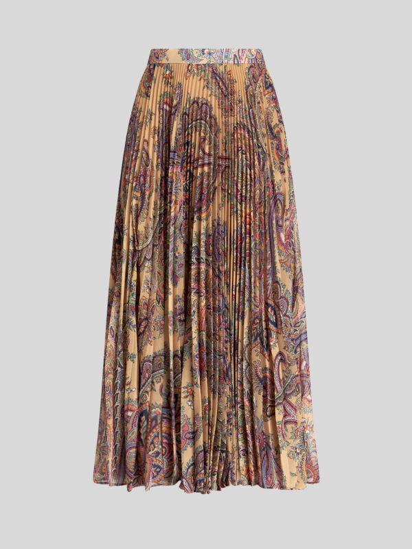 PLEATED GEORGETTE MIDI SKIRT