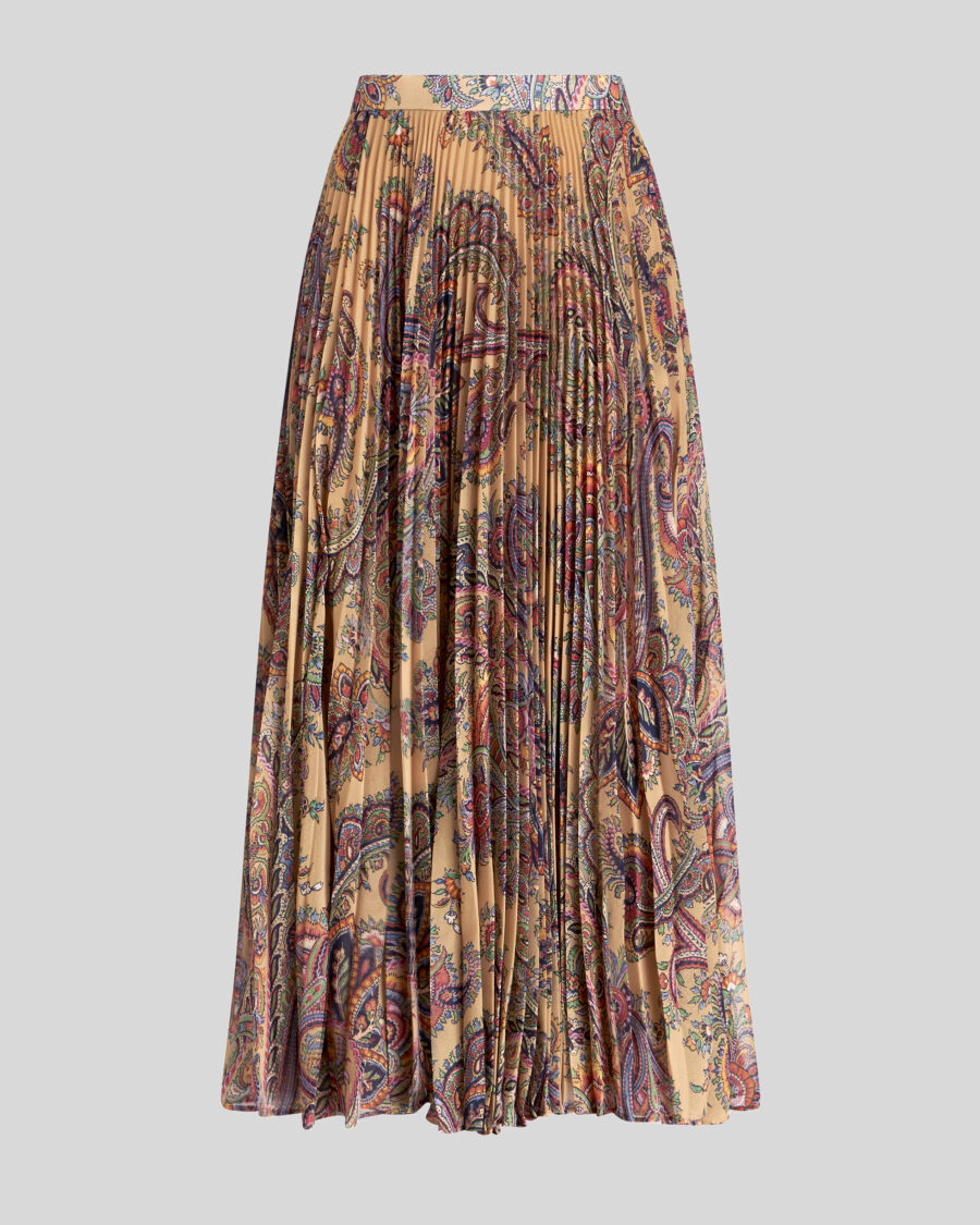 PLEATED GEORGETTE MIDI SKIRT