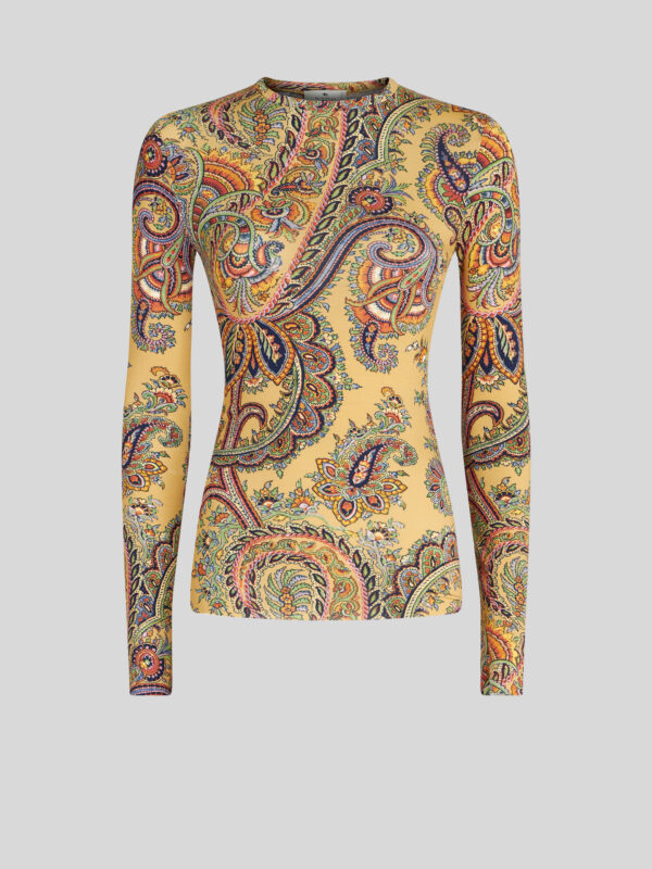 PAISLEY PRINT JERSEY JUMPER