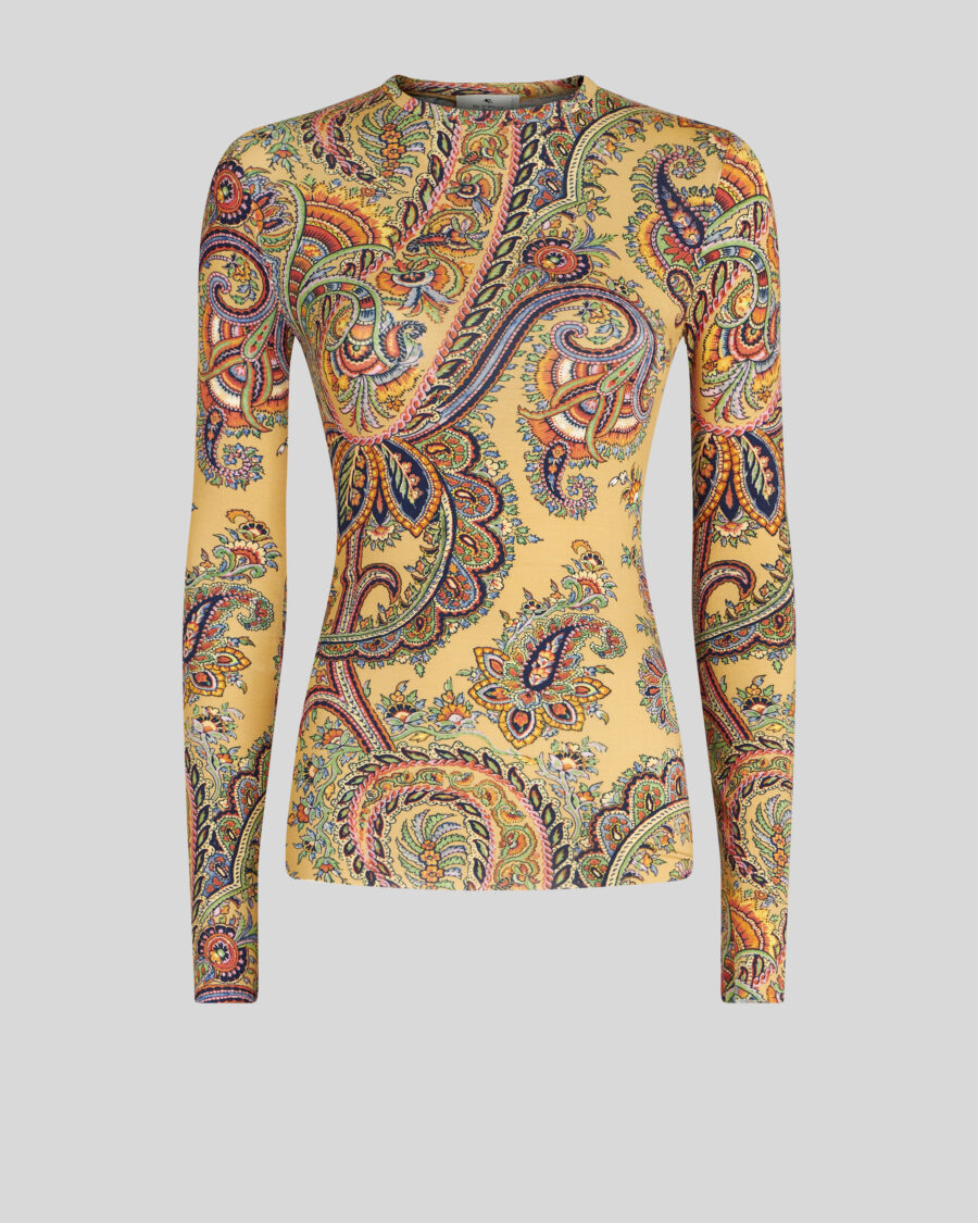 PAISLEY PRINT JERSEY JUMPER