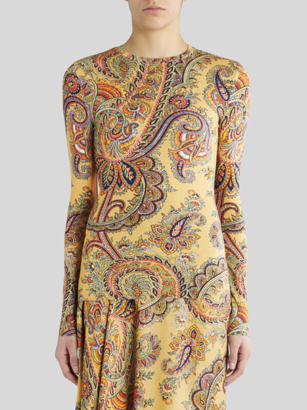 PAISLEY PRINT JERSEY JUMPER