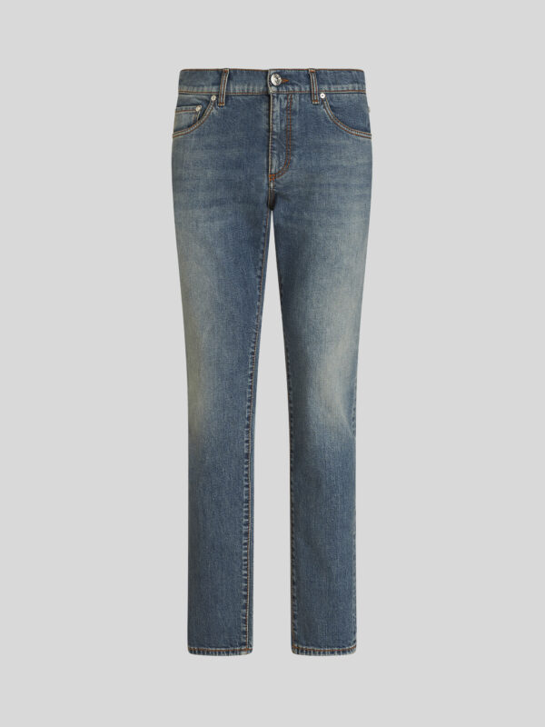 JEANS WITH VINTAGE WORKING AND PEGASO