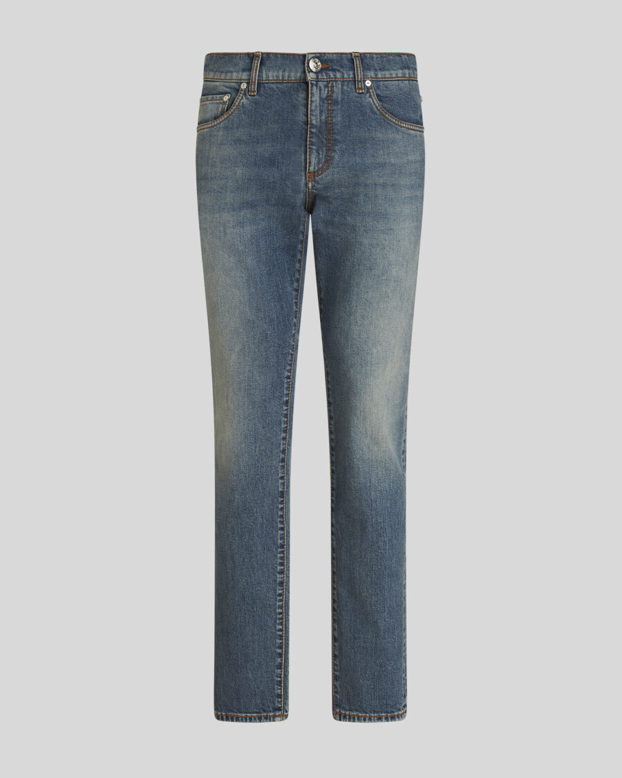 JEANS WITH VINTAGE WORKING AND PEGASO