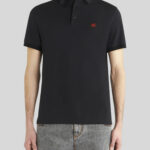 POLO SHIRT WITH LOGO AND PAISLEY UNDERCOLLAR