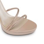 MARGOT CRYSTAL EGGSHELL PLATFORM SANDAL 120