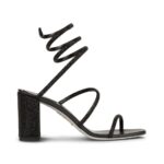 CLEO BLOCK-HEELED CRYSTAL BLACK SANDAL 80