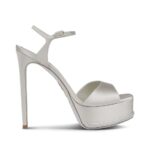 ANASTASIA CRYSTAL GRAY PLATFORM SANDAL 130
