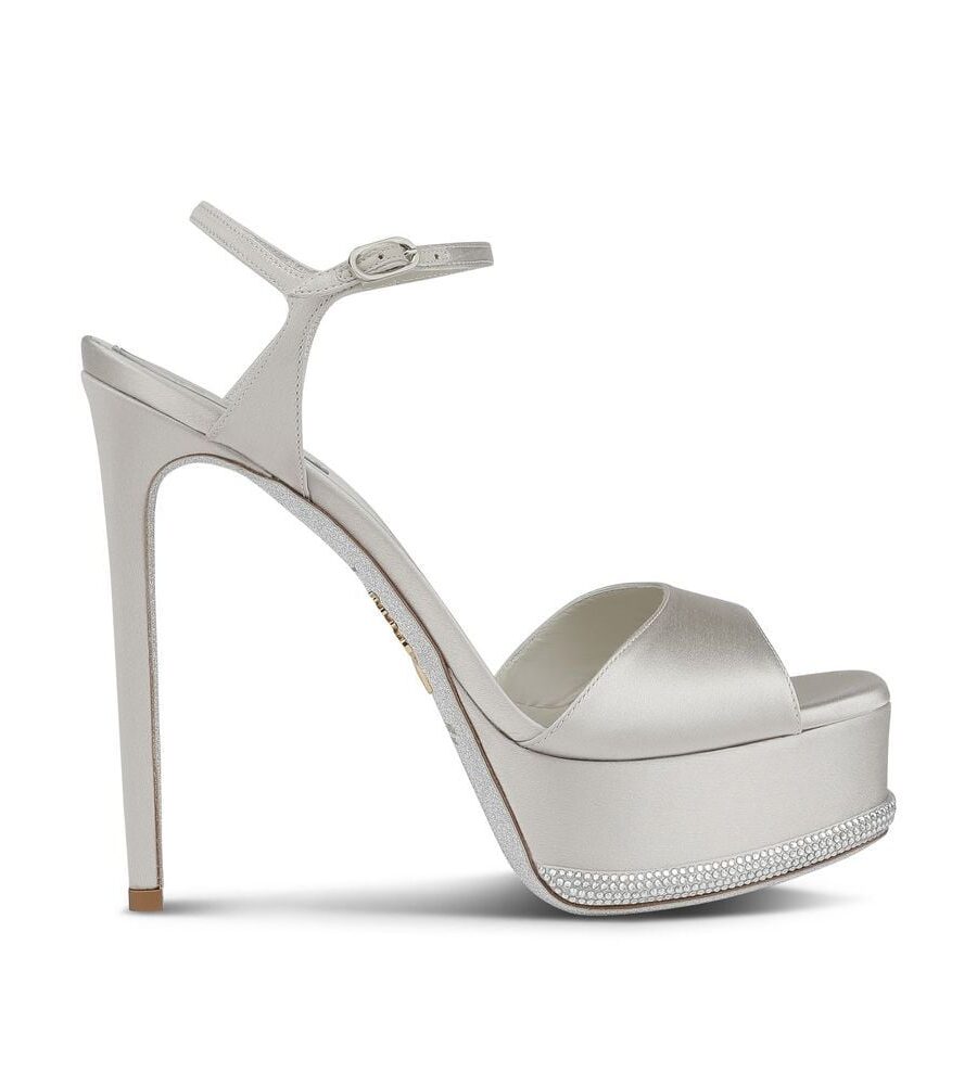 ANASTASIA CRYSTAL GRAY PLATFORM SANDAL 130