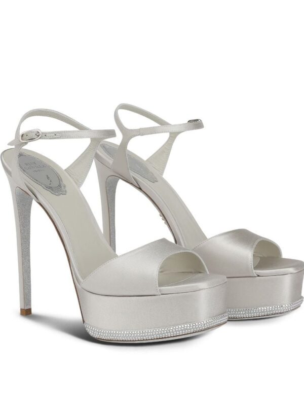 ANASTASIA CRYSTAL GRAY PLATFORM SANDAL 130