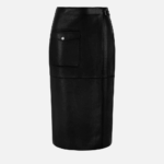 LEATHER MIDI SKIRT