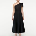 ASYMMETRIC COTTON POPLIN MIDI DRESS