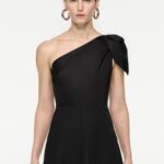 ASYMMETRIC COTTON POPLIN MIDI DRESS