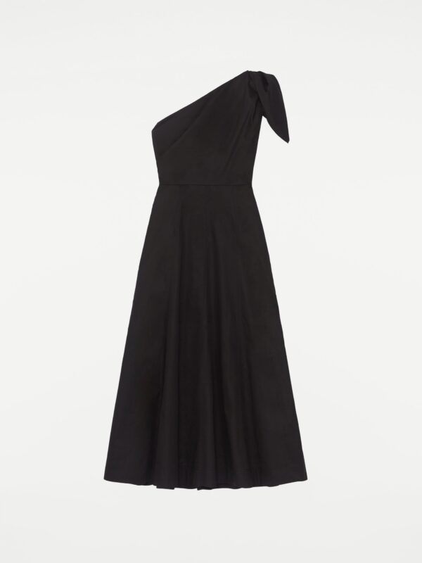 ASYMMETRIC COTTON POPLIN MIDI DRESS