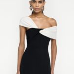ASYMMETRIC STRETCH CADY MAXI DRESS