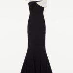 ASYMMETRIC STRETCH CADY MAXI DRESS