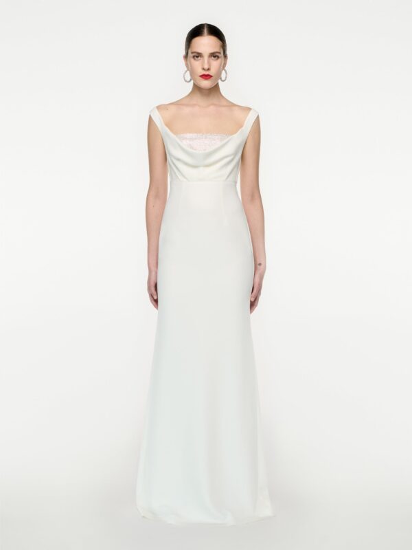 OFF SHOULDER CADY DIAMANTE GOWN