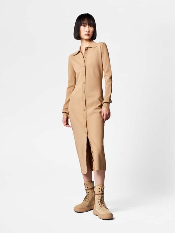 KNITTED MAXI POLO DRESS