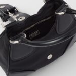 MOON RE-NYLON AND LEATHER BAG