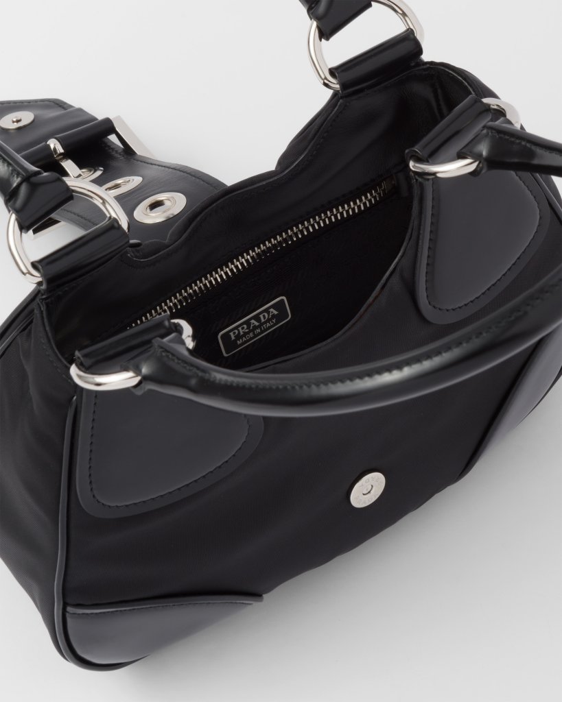 MOON RE-NYLON AND LEATHER BAG - Helga Design